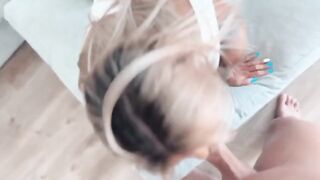 Best blue-eyed blowjob and creamy pussy action I've ever seen