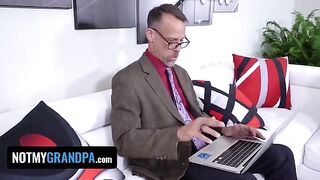 Redhead cutie Madi Collins fucked by old perv in taboo roleplay