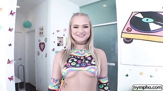A blonde slut, Harley King, gets her pussy pounded by a big cock