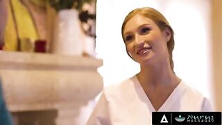 The busty red-head Skylar Snow skilfully fucks her client with intense passion
