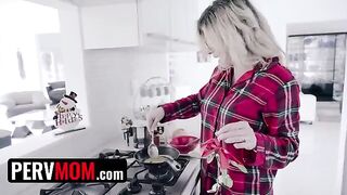 Cory Chase, the busty stepmom, presents her gifts to her stepson in a sexy way
