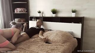 The cutie is waiting for you in her panties in the bedroom
