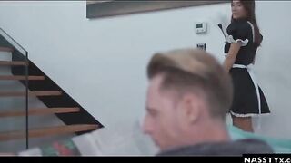 The Spanish maid got caught in a steamy encounter