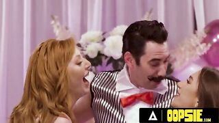 Lauren Phillips and April Olsen in pin the sock game