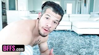 Besties Bambi Black, Demi Sutra & Megan Winters get fucked hard during a movie night