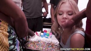 Coco Lovelock was given a birthday present of 11 black men’s cocks to fuck