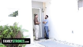 Little slut Claire Black seduces step uncle and fucks around the house