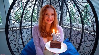 A young guy fucked his girlfriend on her 18th birthday, a real homemade scene