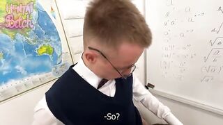 The hottest teacher is fucking with two students in hardcore action