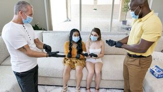 Step daughters Sera Ryder and Alona Bloom got their pussies fucked hard