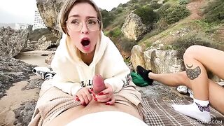 Two 18-year-old girls get fucked on the beach vacation
