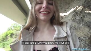 A cute girl with long hair has sex with a stranger outdoors