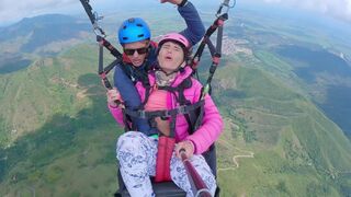 Squirt orgasm while paragliding at 2200 m above sea level