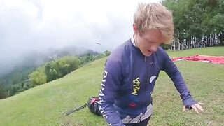 Squirt orgasm while paragliding at 2200 m above sea level
