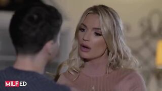 MILF makes her stepson a stunning blowjob and fucks him hard
