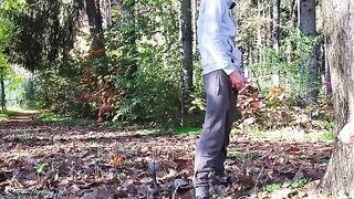 Public titty fuck with a slutty MILF in the park