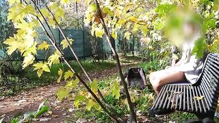 Public titty fuck with a slutty MILF in the park