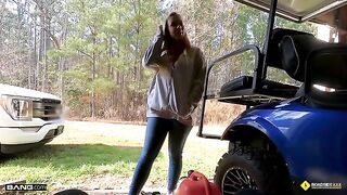 Our mechanic got lucky with a busty blonde babe, Bailey Brooke, in an unexpected encounter
