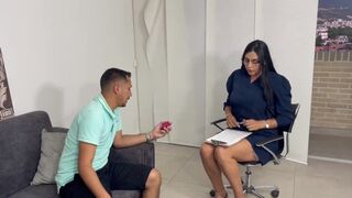 A mature woman was caught with a toy by a client in a compromising situation