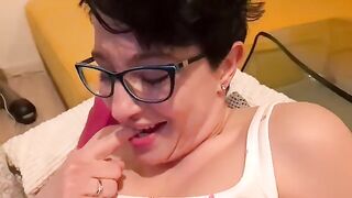 Horny stepsister got caught watching and getting fucked by cum