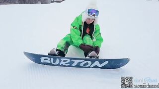 Ski resort sex with creampie finish, no clothes