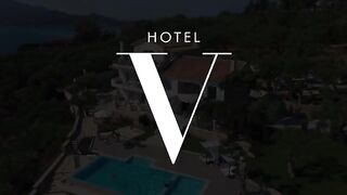 A girl is having fun with the bartender in the hotel where she is staying