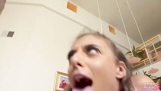 Brunette teen Gia Derza gets her holes railed