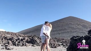 We climbed a volcano and he exploded into my mouth in a passionate encounter