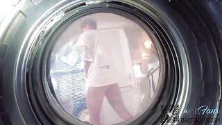 Girl was looking for panties in the washing machine and got fucked
