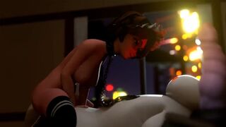 Aunt Cass rides the dick of Baymax in this hot scene