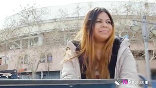 Amateur fat Latina Yiyi Candy shows her body on the street before getting fucked hard