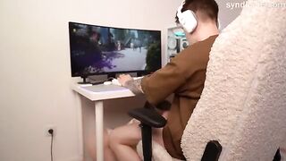 Decided to distract him with a blowjob and anal surprise, and it was a success