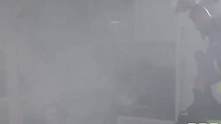 Monika Fox gets her asshole gapped by four fire fighters