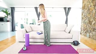 Flexible petite teen Molly Little gets her pussy filled with cum in steamy 60FPS action
