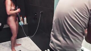 A hand job went wrong in the shower, and now he's frustrated