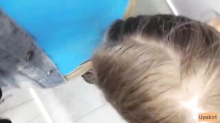 Petite babe fucked in the changing room of a shop, risking to get caught