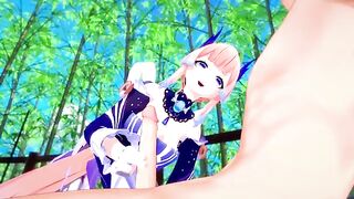Kokomi tries fucking for the first time and gets her face cummed on in Genshin Impact