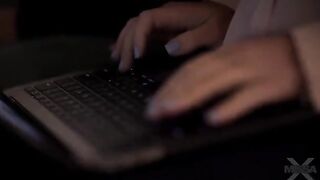 Pervert guy fucked his stepdaughter while she was sexting with someone else