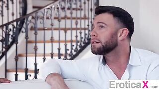Sneaky beauty surprises her boyfriend with a seductive threesome sex