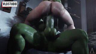 Futanari version of Marvel heroes getting naked and fucking in a 3D animated scene