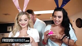 Two Easter Bunnies Blake Blossom and Sandy Love getting fucked hard