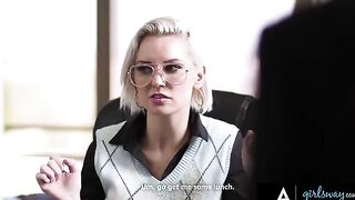 The boss, played by the stunning Kenzie Taylor, humiliated and forced her employees to engage in intimate acts