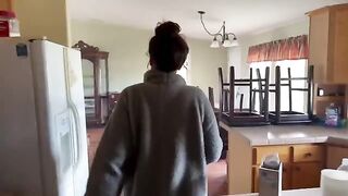 The cute girl tried to get a better deal from her pregnant landlord