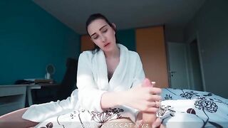 Stepson’s stepmom catches him jerking off twice, surprises him with sex