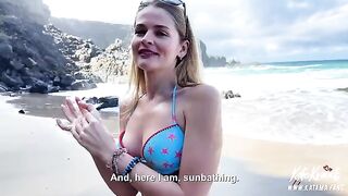 I fucked pretty and sexy girl with a luxurious ass on the beach