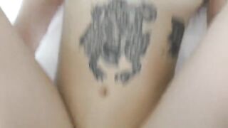A girl with fake lips seduced a stranger and fucked in her room