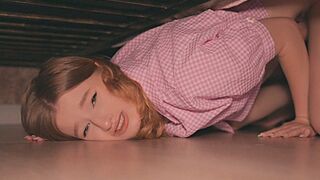 A couple gets stuck, and the stepsister is very excited about it