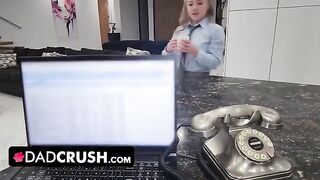 Eva Nyx gets her tight teen pussy creampied by stepdad in taboo scene