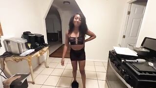The stepdaughter is going out, but she loves anal sex