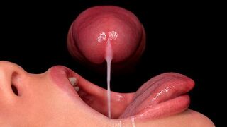 Close up blowjob with the best sloppy mouth and cum dumpster experience